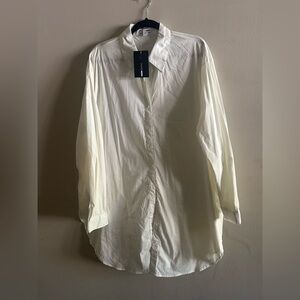 Fashion Nova Oversized Women’s Cream Shirt Size 1X NWT